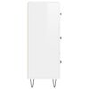 vidaXL Szafka, biała, połysk, 34,5x34x90 cm, materiał drewnopochodny
