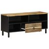 vidaXL Szafka pod TV, czarne, 100x33,5x46 cm, surowe lite drewno mango