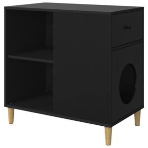 vidaXL Koty Dom Czarny 72 x 42,5 x 70 cm Drewno inżynieryjne
