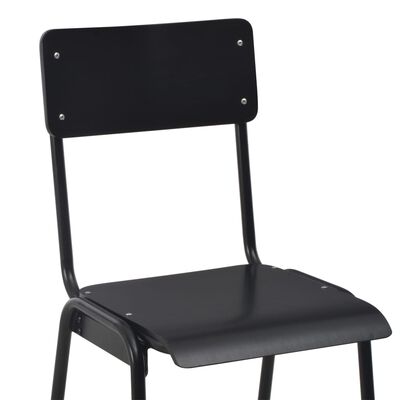 vidaXL Krzesła barowe, 2 szt., czarne, sklejka i stal