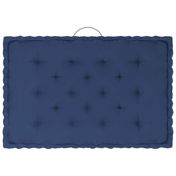 vidaXL Poduszki na podłogę lub palety 4 szt., jasnogranatowe, bawełna