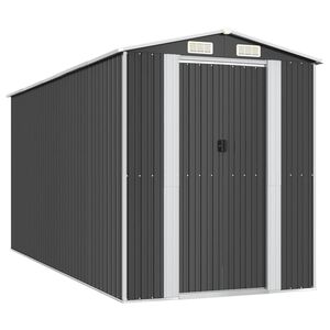 vidaXL Szopa ogrodowa, antracytowa, 192x440x223 cm, stal galwanizowana