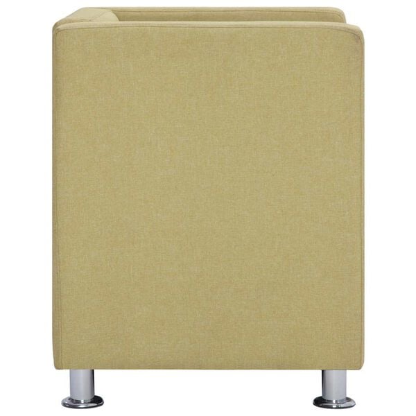 vidaXL Fotel kubik, zielony, tkanina