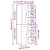 vidaXL Highboard Stare drewno 60 x 35 x 182 cm Materiał drewnopochodny