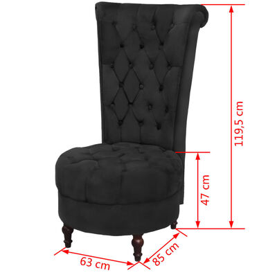 vidaXL Fotel z wysokim oparciem, czarny, tkanina