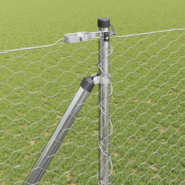 vidaXL Słupek ogrodzeniowy. Srebrny 50 x 1,6 m (siatka 36 mm) Stal