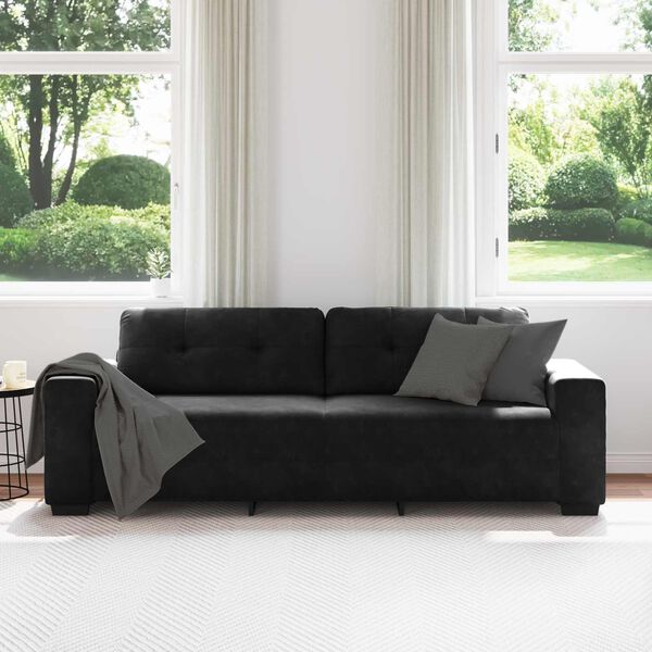 vidaXL Sofa 3 pcs Ciemnoszary Tkanina lniana