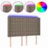 vidaXL Zagł&oacute;wek do ł&oacute;żka z LED, taupe, 147x16x118/128 cm, tkanina