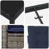 vidaXL Zestaw do jadalni w ogrodzie z poduszką 7 pcs Szary polirattan