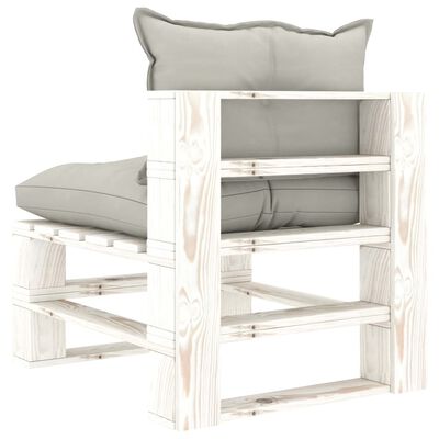 vidaXL Ogrodowe siedzisko z palet, z poduszkami taupe, drewniane