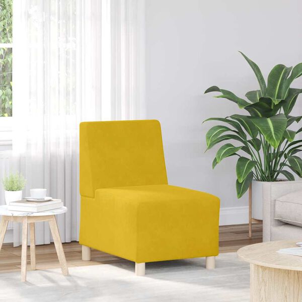 vidaXL Modułowa sofa bez podłokietnik&oacute;w, ż&oacute;łta, 55 cm, aksamitna