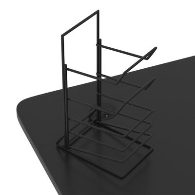 vidaXL Biurko z LED i nogami w kształcie Z, czarne, 110x60x75 cm