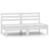 vidaXL 2-osobowa sofa ogrodowa, biała, lite drewno sosnowe