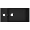 vidaXL Umywalka z otworem przelewowym, ceramika, matowa czerń