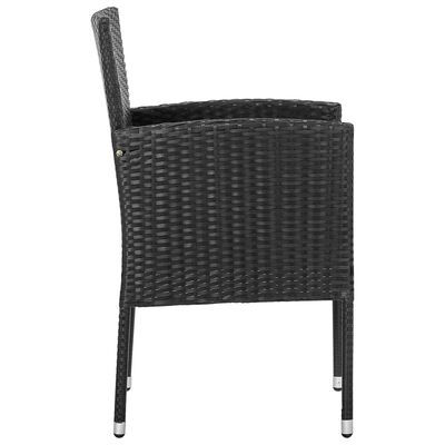 vidaXL Krzesła ogrodowe, 4 szt., czarne, polirattan
