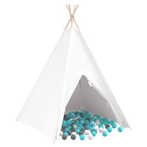 vidaXL Namiot Teepee Biały 120 x 120 x 150 cm Tkanina i plastik