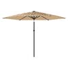 vidaXL Parasol ogrodowy na stalowym słupku, brązowy, 288x288x225 cm