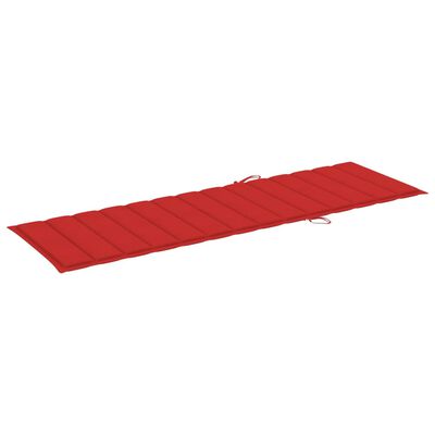vidaXL Leżak podwójny z czerwonymi poduszkami, impregnowana sosna