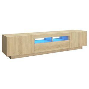 vidaXL Szafka TV z oświetleniem LED, kolor dąb sonoma, 180x35x40 cm