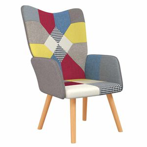vidaXL Fotel, patchwork, obity tkaniną