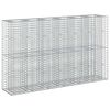 vidaXL Podniesione ł&oacute;żko gabionowe 3 szt. 250 x 50 x 150 cm srebrny