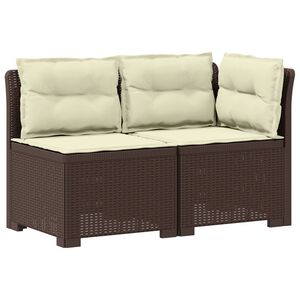 vidaXL Sofa Ogrodowa 2-osobowa z Poduszkami w Wyglądzie Rattanowym PP
