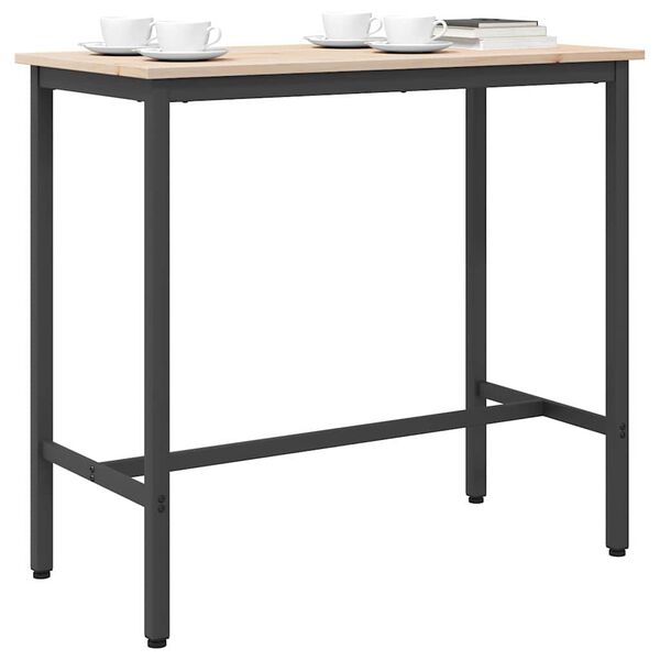 vidaXL st&oacute;ł Naturalny 100 x 50 x 91 cm Drewno inżynieryjne i stal