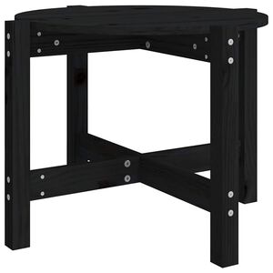 vidaXL Stolik kawowy, czarny, &Oslash; 62,5x45 cm, lite drewno sosnowe