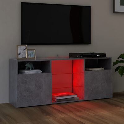 vidaXL Szafka TV z oświetleniem LED, szarość betonu, 120x30x50 cm