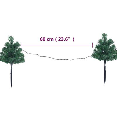 vidaXL Drzewka do ozdoby ścieżki, 6 szt, kolorowe LED, 45 cm, PVC
