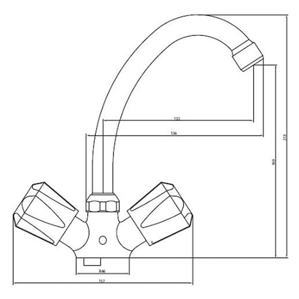 SCH&Uuml;TTE Kran umywalkowy BRILLANT z 2 kurkami, chromowany