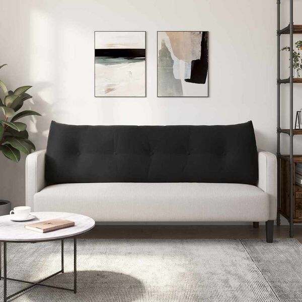 vidaXL Poduszka na plecy Czarny 160 x 24 x 50 cm Aksamit