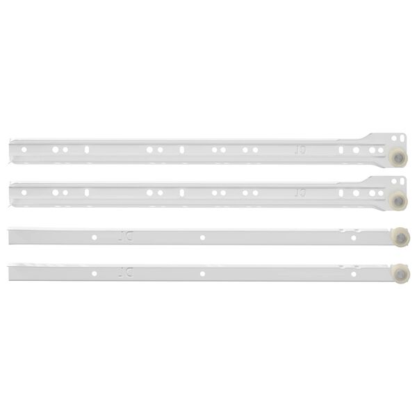 vidaXL Prowadnica szuflady 2 pcs Biały 400 mm Stal