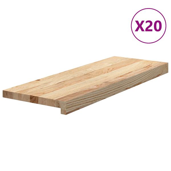 vidaXL Stopnie schodowe, 20 szt. surowe 70x25x2cm lite drewno dębowe