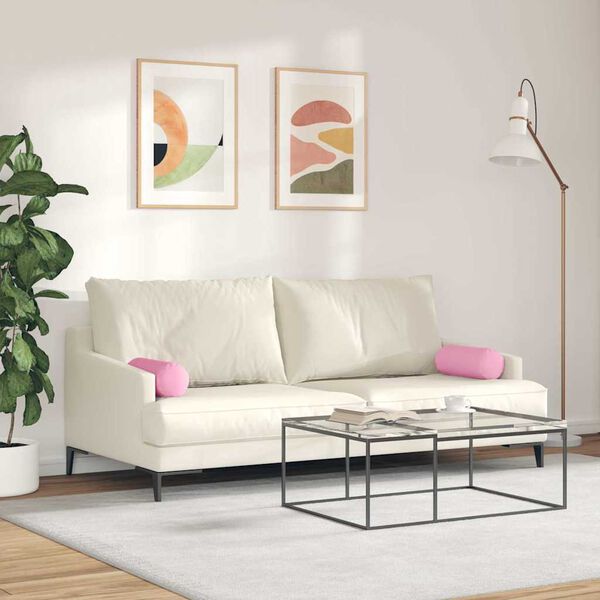 vidaXL Poduszki Wałkowe 2 pcs Różowy Ø 15 x 40 cm tkanina