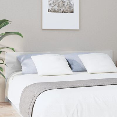 vidaXL Wezgłowie łóżka, biel z połyskiem, 200x1,5x80 cm