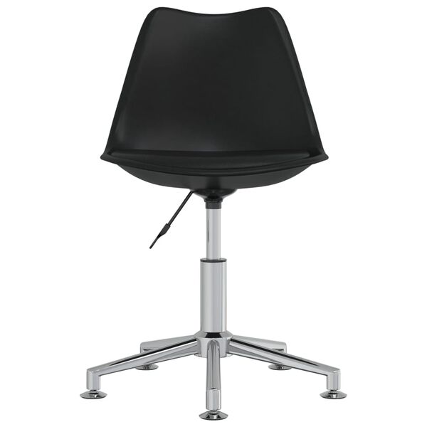 vidaXL Obrotowe krzesło stołowe, czarne, obite sztuczną sk&oacute;rą