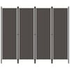 vidaXL Parawan 4-panelowy, antracytowy, 200 x 180 cm