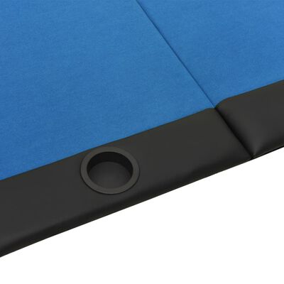 vidaXL Składany blat do pokera dla 10 osób, niebieski, 208x106x3 cm