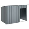 vidaXL Buda dla psa, z dachem, antracytowa, 153x91x110 cm, stal