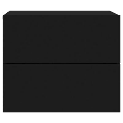 vidaXL Wisząca szafka nocna z podświetleniem LED, czarna