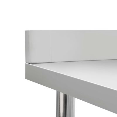 vidaXL Kuchenny stół roboczy z rantem, 80x60x93 cm, stal nierdzewna