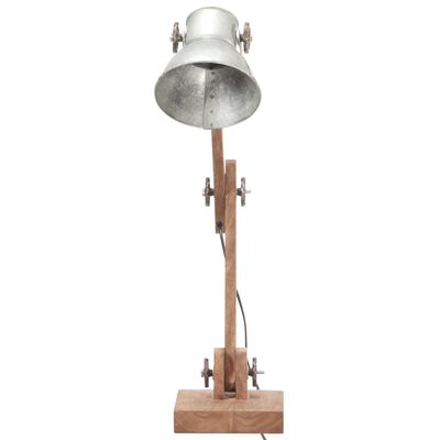 vidaXL Industrialna lampa stołowa, srebrna, okrągła, 58x18x90 cm, E27