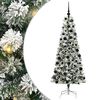 vidaXL Sztuczna choinka z zawiasami 300 LED Zielony i Biały 180 cm