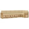 vidaXL Zestaw sof na zewnątrz 6 pcs Biały i Beżowy 306 x 128,5 x 73 cm