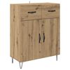 vidaXL Highboard 2 pcs Dąb rzemieślniczy Drewno inżynieryjne i szkło