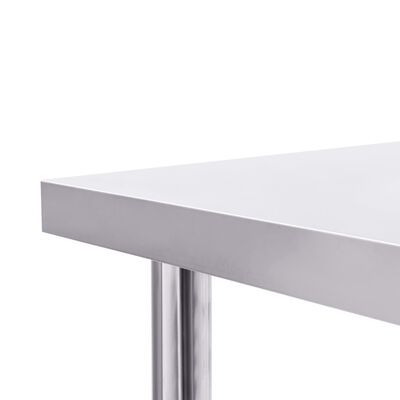 vidaXL Kuchenny stół roboczy, 80x60x85 cm, stal nierdzewna