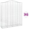 vidaXL Kosze gabionowe, 6 szt, 200x50x220/240 cm, galwanizowane żelazo
