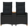 vidaXL Leżanka z stolikiem Czarny 126 x 65 x 112 cm polirattan