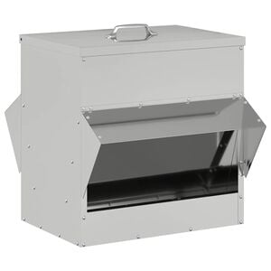 vidaXL Karmnik dla kur Srebrny 40,5 x 45 x 41 cm Stal Galwanizowana